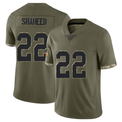 NO.Saints #22 Rashid Shaheed Player Salute To Service Olive Football Jerseys