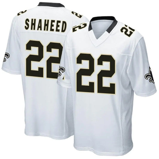 NO.Saints #22 Rashid Shaheed Player White Home Game Football Jerseys