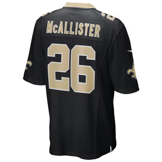 NO.Saints #26 Deuce McAllister Player Black Home Game Football Jerseys