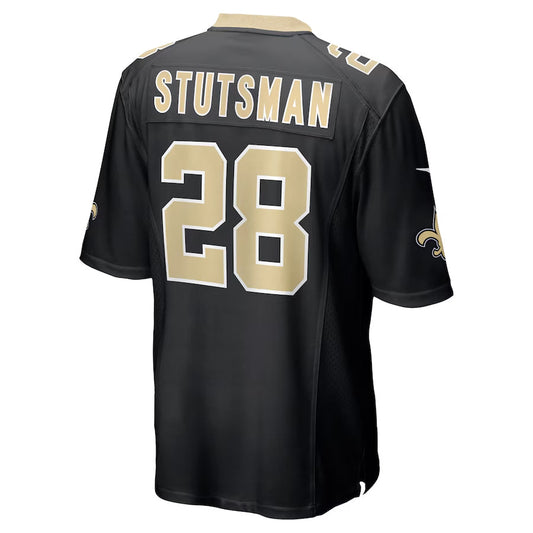 NO.Saints #28 Danny Stutsman Player Black Home Game Football Jerseys