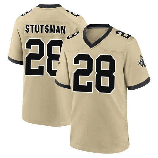 NO.Saints #28 Danny Stutsman Player Gold Alternate Game Football Jerseys