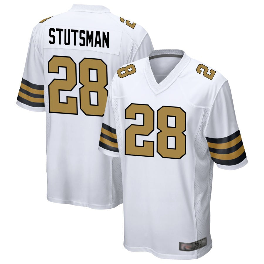 NO.Saints #28 Danny Stutsman Player White Alternate Game Football Jerseys