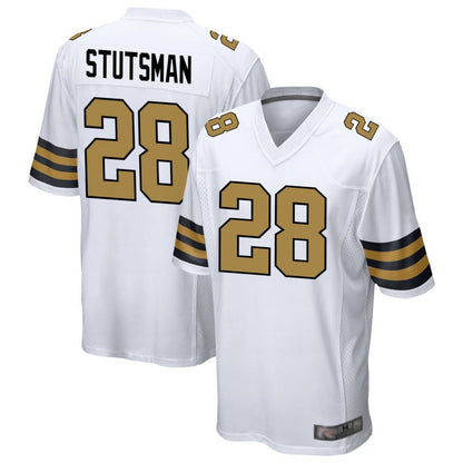 NO.Saints #28 Danny Stutsman Player White Alternate Game Football Jerseys