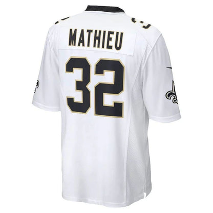 NO.Saints #32 Tyrann Mathieu Player White Game Football Jerseys