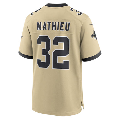NO.Saints #32 Tyrann Mathieu Player Gold Alternate Game Football Jerseys
