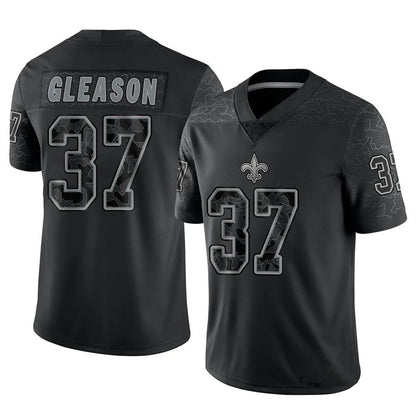 NO.Saints #37 Steve Gleason Player Black RFLCTV Limited Football Jerseys