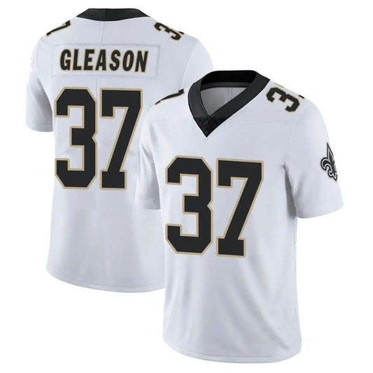 NO.Saints #37 Steve Gleason Player Carbon White Home Game Football Jerseys