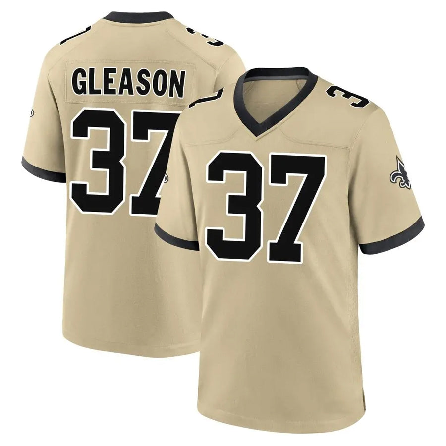 NO.Saints #37 Steve Gleason Player Gold Alternate Game Football Jerseys