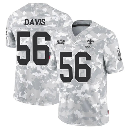 NO.Saints #56 Demario Davis Player Arctic Camo Salute to Service Limited Football Jerseys