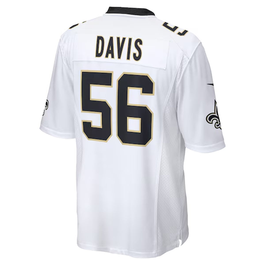 NO.Saints #56 Demario Davis Player White Home Game Football Jerseys