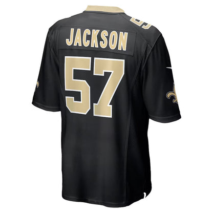 NO.Saints #57 Rickey Jackson Player Black Home Game Football Jerseys