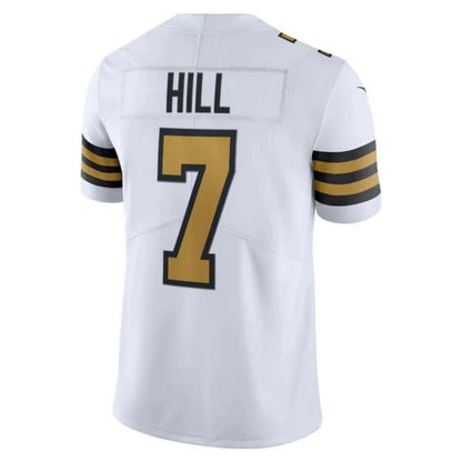 #7 Taysom Hill Player NO.Saints White Alternate Vapor Limited Football Jerseys