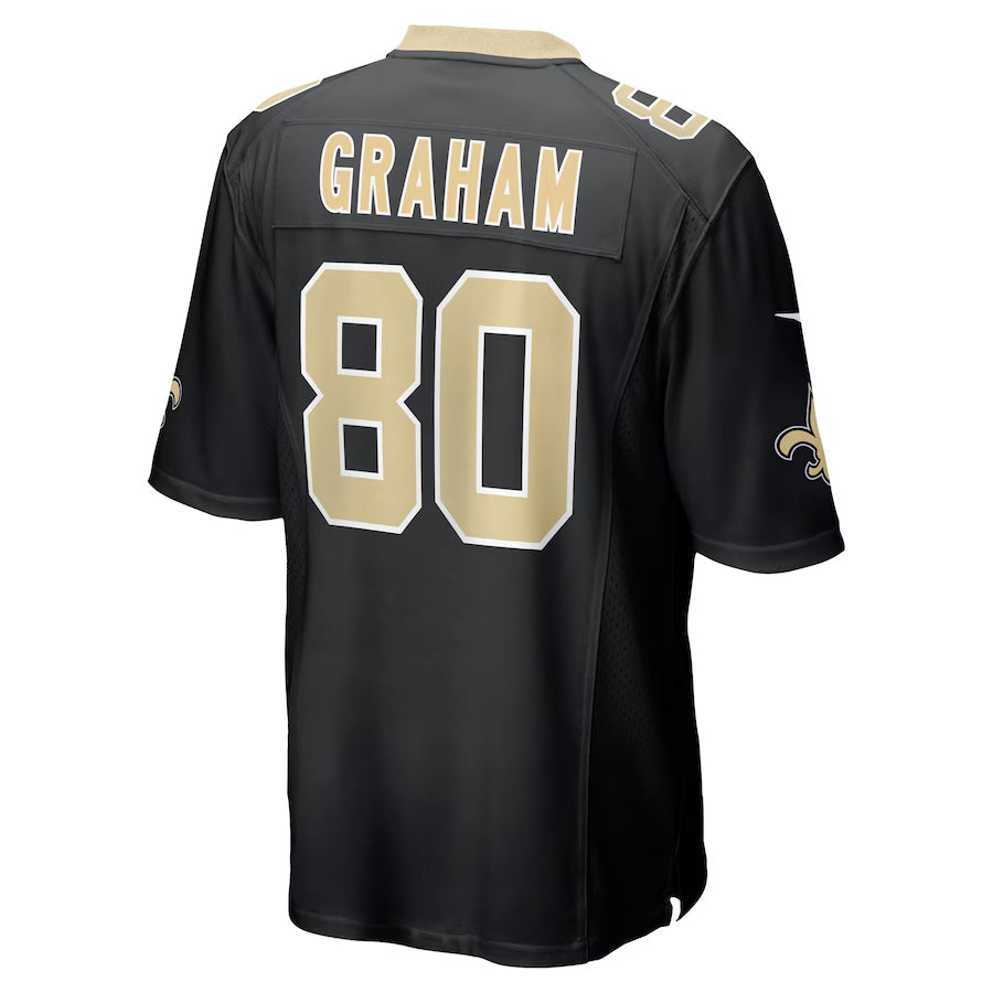 NO.Saints #80 Jimmy Graham Player Black Home Game Football Jerseys