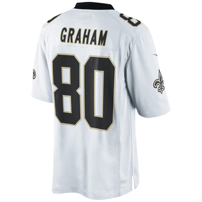 NO.Saints #80 Jimmy Graham Player White Home Game Football Jerseys