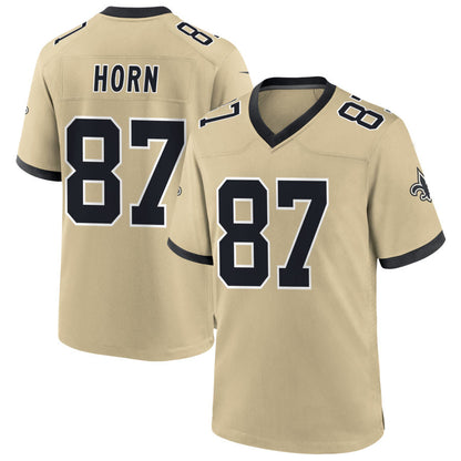 NO.Saints #87 Joe Horn Player Gold Alternate Game Football Jerseys