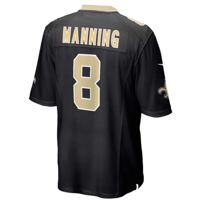 #8 Archie Manning Player NO.Saints Black Game Football Jerseys