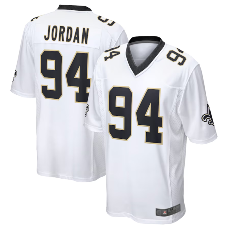#94 Cameron Jordan Player NO.Saints White Game Football Jerseys