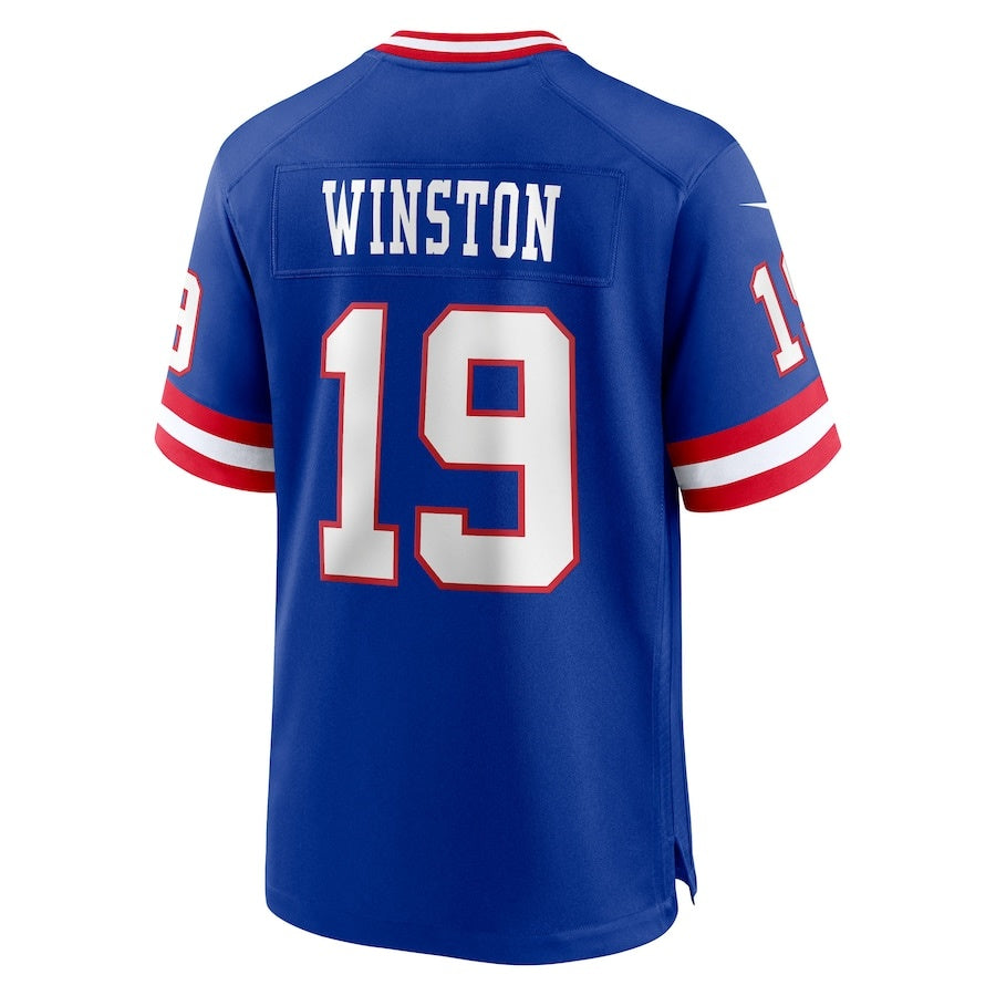 NY.Giants #19 Jameis Winston Royal Alternate 2 Game Stitched American Football Jerseys