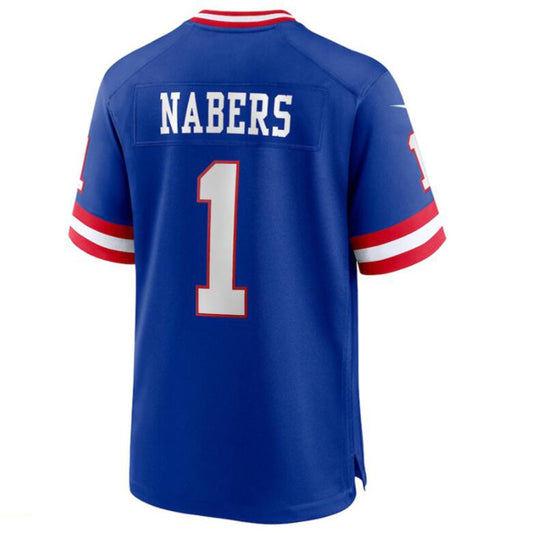 #1 Malik Nabers Player NY.Giants Royal Game Stitched Football Jerseys