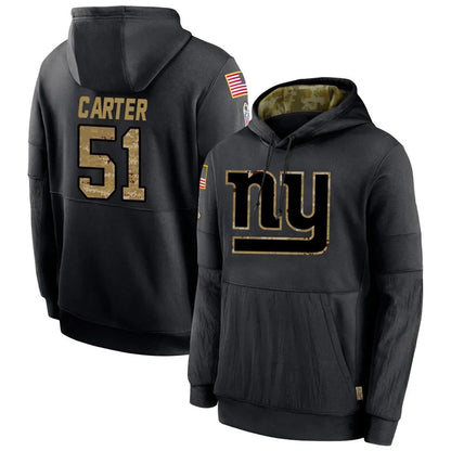 NY.Giants #51 Abdul Carter Player Black Salute to Service Hoodies Football Jerseys