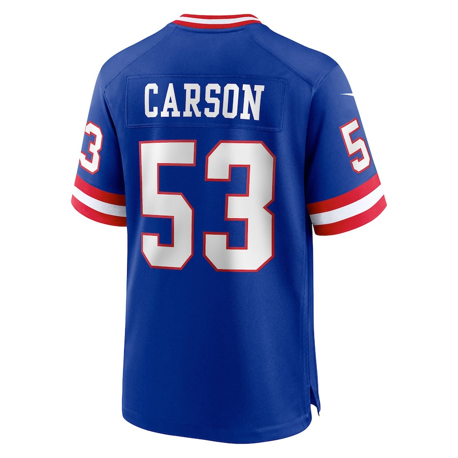 NY.Giants #53 Harry Carson Player Royal Home Game Football Jerseys