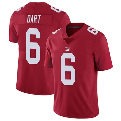 NY.Giants #6 Jaxson Dart Player Red Alternate Vapor Limited Football Jerseys