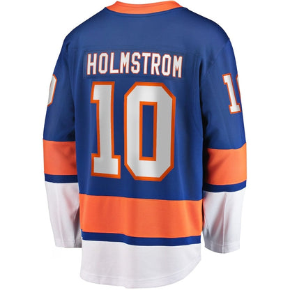 NY.Islanders #10 Simon Holmstrom Fanatics Home Premier Breakaway Player Jersey - Blue Stitched American Hockey Jerseys