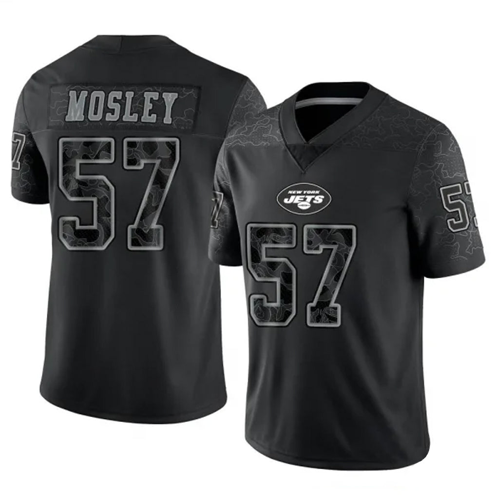 NY.Jets #57 C.J. Mosley Player Black REFLECTIVE Limited Football Jerseys