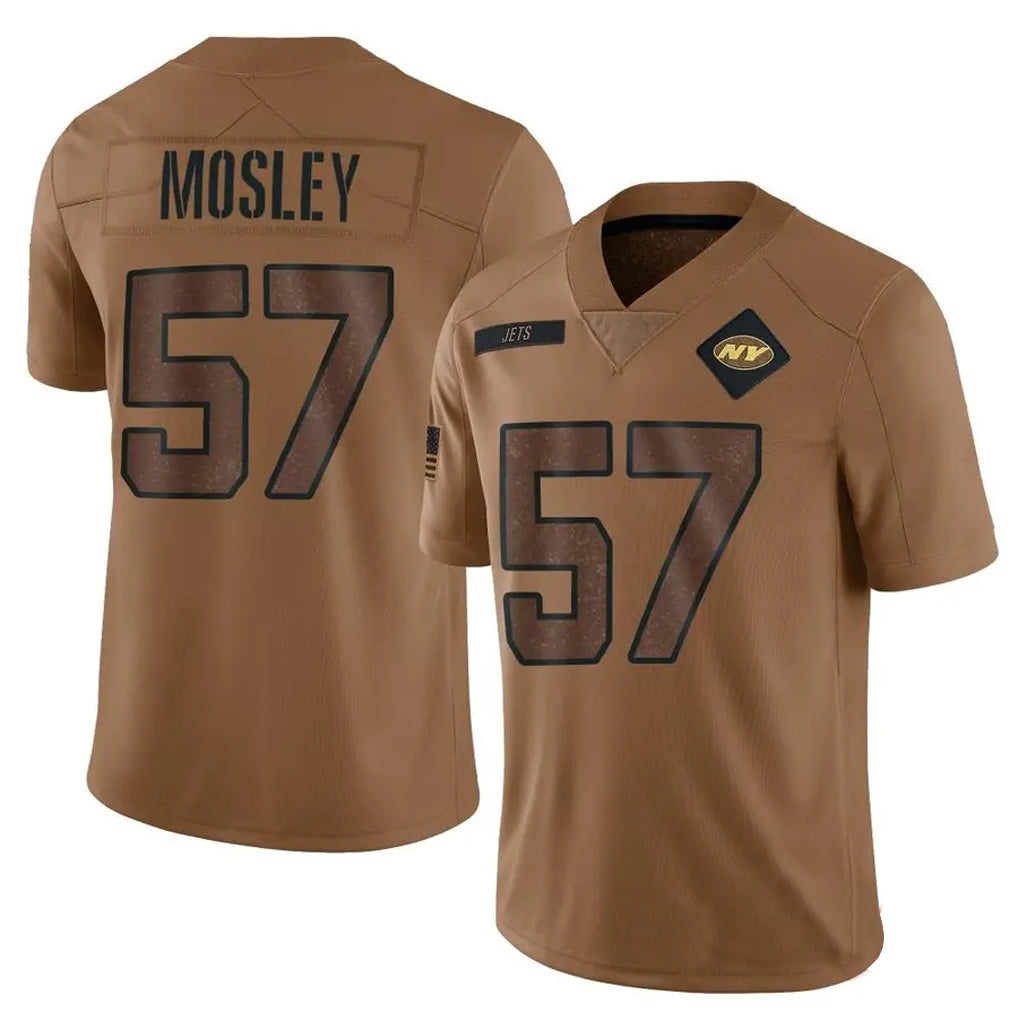 NY.Jets #57 C.J. Mosley Player Salute To Service Limited Brown Football Jerseys