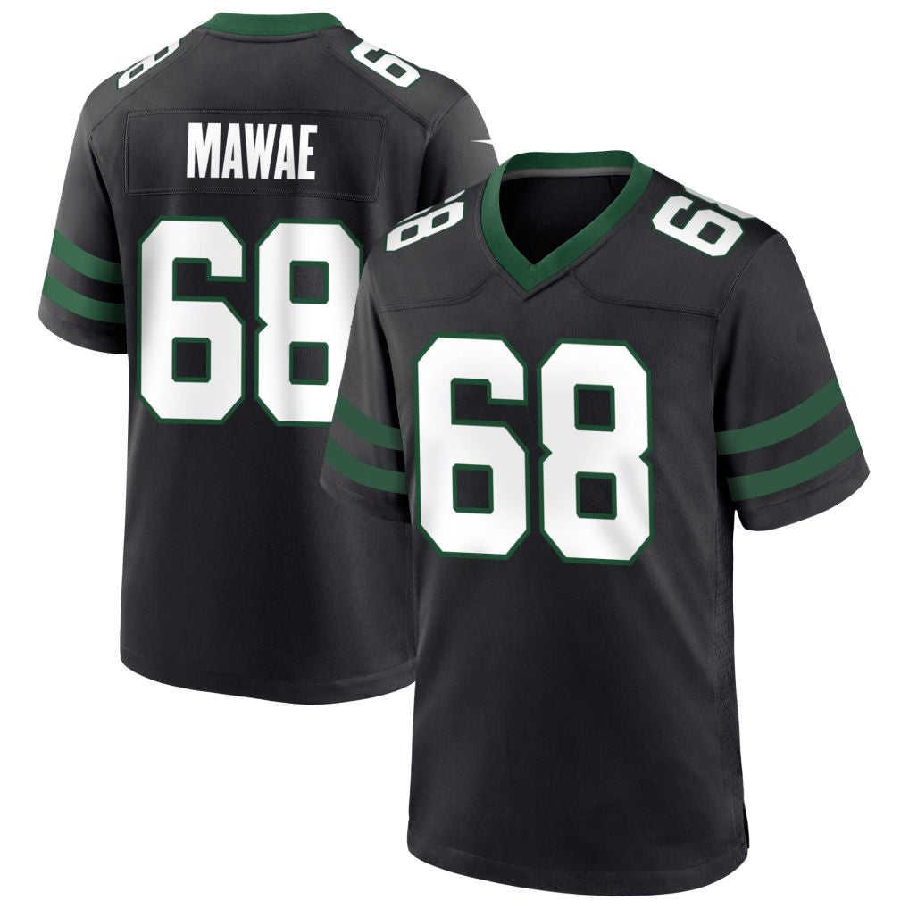 NY.Jets #68 Kevin Mawae Player Black Home Game Football Jerseys