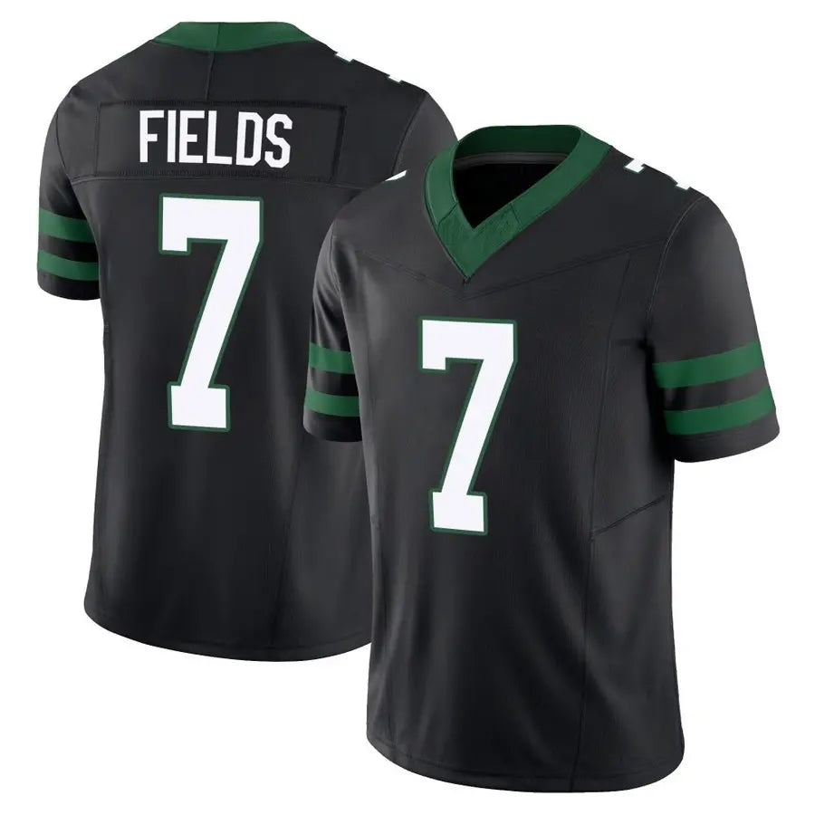 NY.Jets #7 Justin Fields Player Black Vapor F.U.S.E. Limited Game Football Jerseys