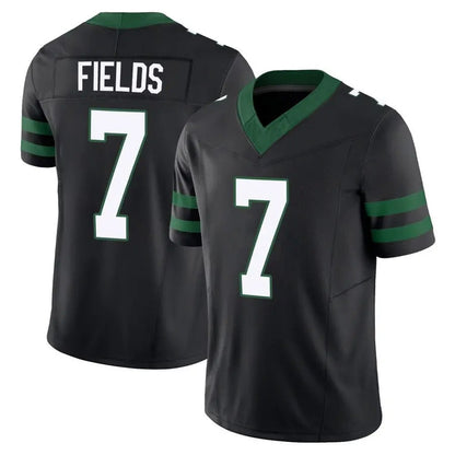 NY.Jets #7 Justin Fields Player Black Vapor F.U.S.E. Limited Game Football Jerseys