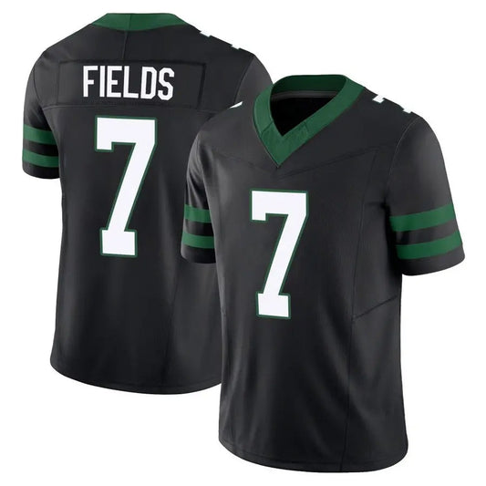 NY.Jets #7 Justin Fields Player Black Vapor F.U.S.E. Limited Game Football Jerseys