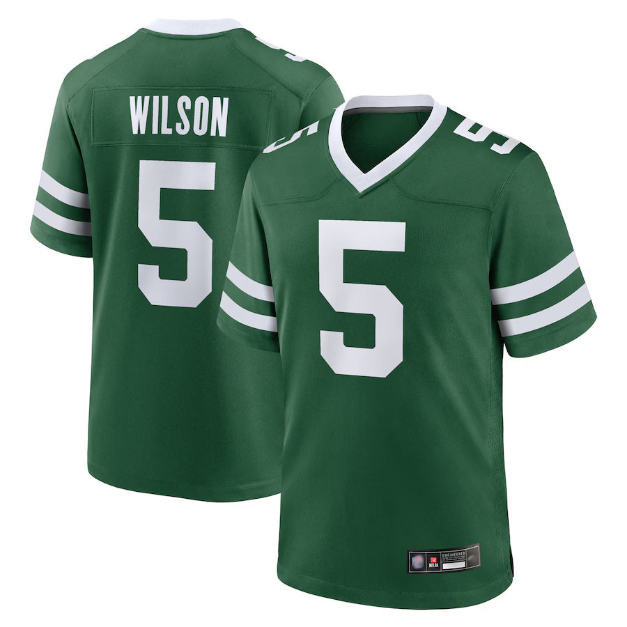 NY.Jets Home Game Football Jerseys - Gotham Green - #5 Garrett Wilson Player