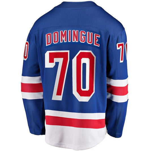 NY.Rangers #70 Louis Domingue Fanatics Home Breakaway Jersey - Blue Stitched American Hockey Jerseys