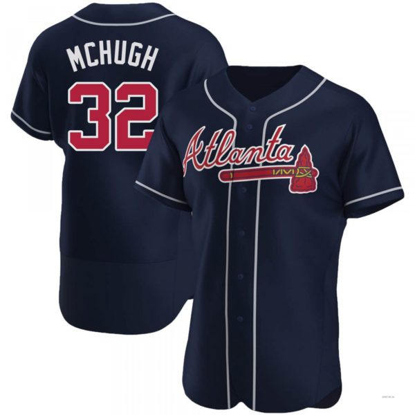 Atlanta Braves #32 Collin McHugh Navy Alternate Jersey Stitches Baseball Jerseys