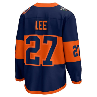 NY.Islanders #27 Anders Lee Fanatics 2024 Stadium Series Breakaway Player Jersey ¨C Navy Stitched American Hockey Jerseys