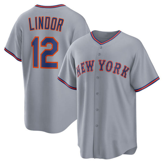 New York Mets #12 Francisco Lindor Gray 2025 Limited Stitched Baseball Jersey