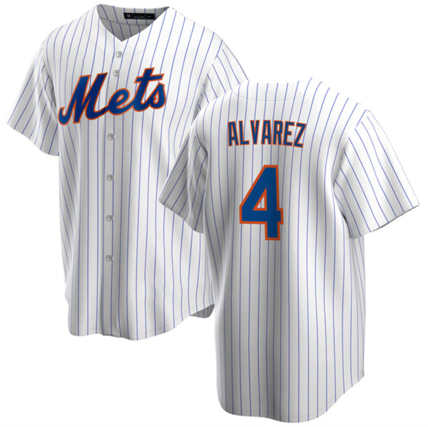 New York Mets #4 Francisco ¨¢lvarez White Cool Base Stitched Baseball Jersey