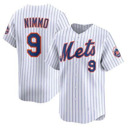 New York Mets #9 Brandon Nimmo Home Limited Player Jersey - White Stitched Baseball Jersey