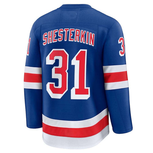 NY.Rangers #31 Igor Shesterkin Fanatics Alternate Premium Jersey - Blue Stitched American Hockey Jerseys