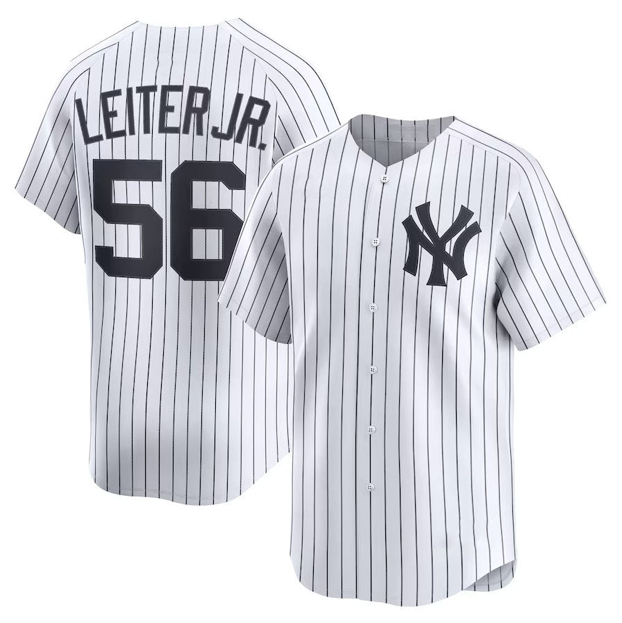New York Yankees #56 Mark Leiter Jr. Home Limited Player Jersey - White Stitched Baseball Jersey
