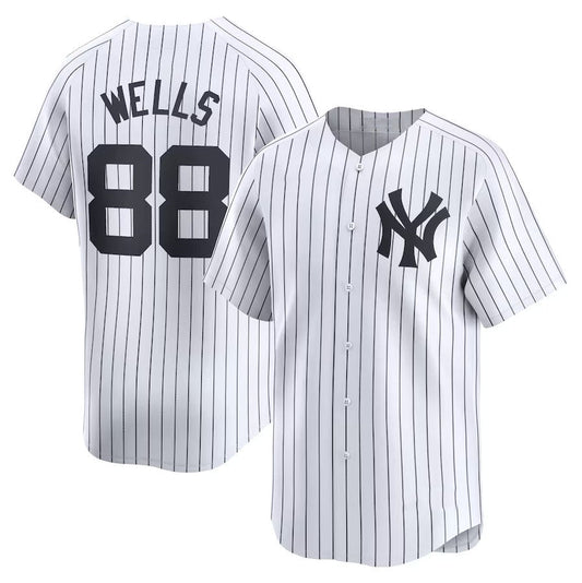 New York Yankees #88 Austin Wells Home Limited Player Jersey - White Stitched Baseball Jersey