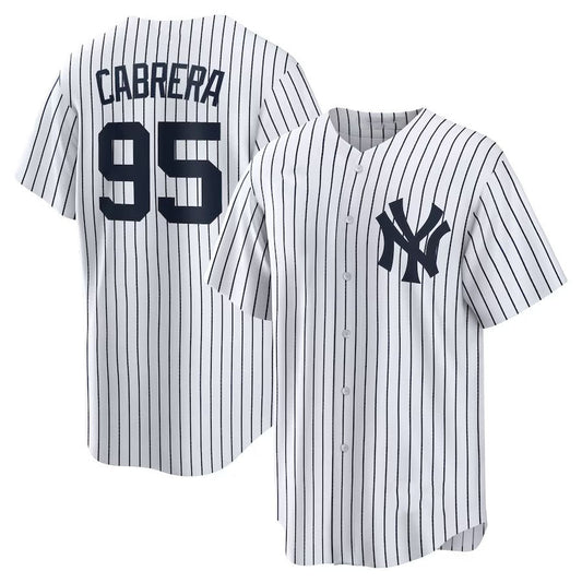 New York Yankees #95 Oswaldo Cabrera Home Replica Jersey - White Stitched Baseball Jersey