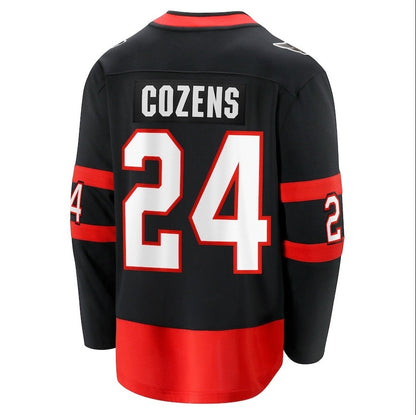 O.Senators #24 Dylan Cozens Fanatics Home Breakaway Jersey - Black Stitched American Hockey Jerseys