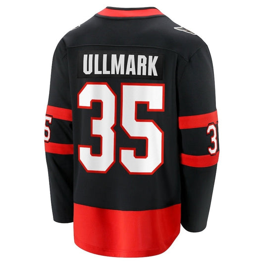 O.Senators #35 Linus Ullmark Fanatics Home Premier Breakaway Player Jersey - Black Stitched American Hockey Jerseys