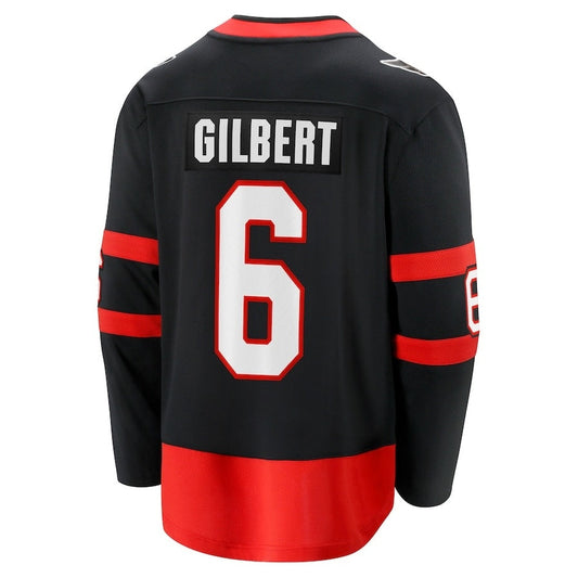O.Senators #6 Dennis Gilbert Fanatics Home Breakaway Jersey - Black Stitched American Hockey Jerseys