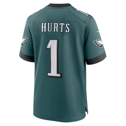 P.Eagles #1 Jalen Hurts Player Midnight Green Home Game Football Jerseys