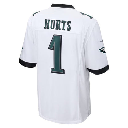 P.Eagles #1 Jalen Hurts Player White Game Football Jerseys