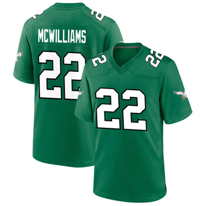 P.Eagles #22 Mac McWilliams Player Green Game Stitched Football Jerseys